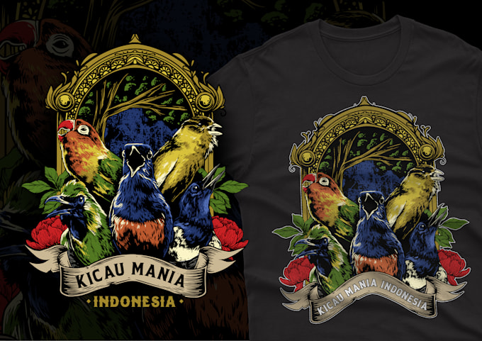 create vintage illustration design for clothing