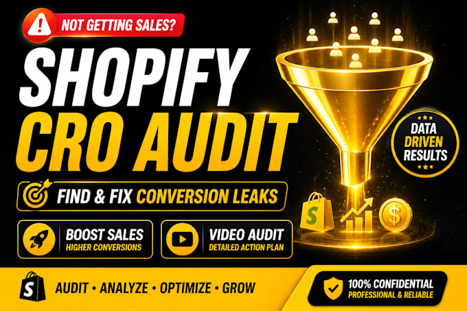 do shopify store cro audit to fix low conversion and increase sales