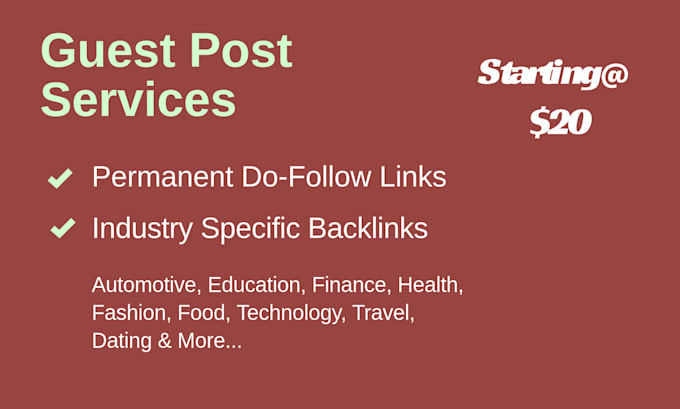 get guest post backlinks from various industries