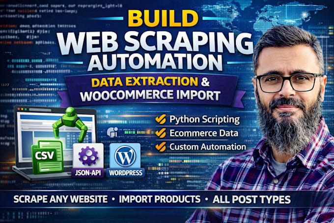 scrape data and import to wordpress or woocommerce