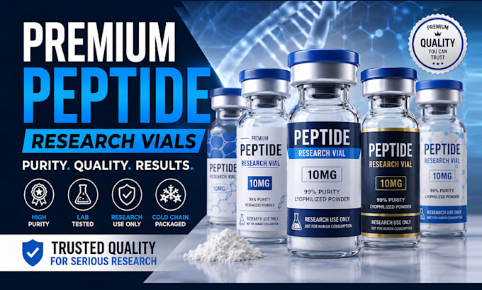 do product label design for peptide vial, cbd and packaging