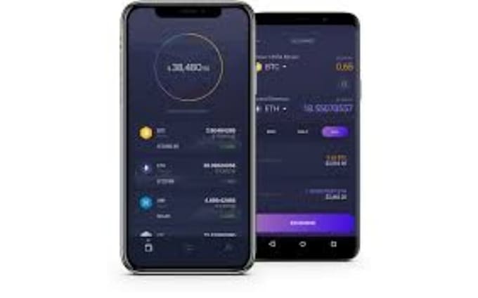 интерфейс криптовалютного кошелька на телефоне