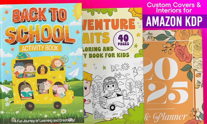 design custom low no content book cover or interior for amazon KDP
