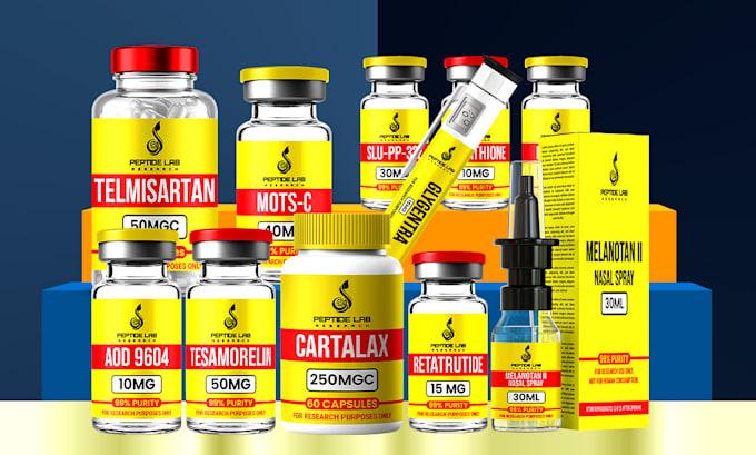 do product label design for vial label, peptide and  sarms