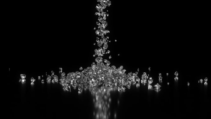 make falling luxury diamonds logo animation