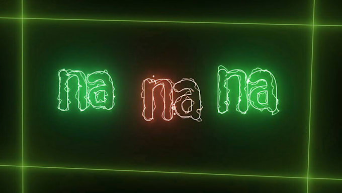 create animated neon typography lyrics video