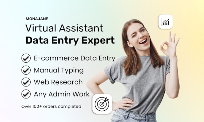 be your data entry and web research virtual assistant