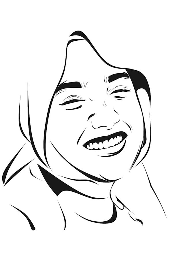 Create black and white line art for your photo in my style by ...
