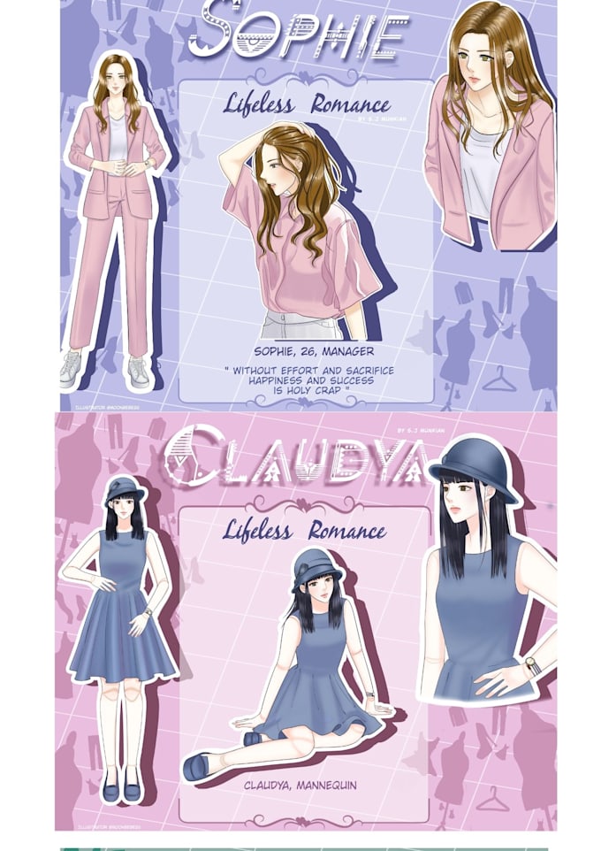 draw a design character manhwa or manga style