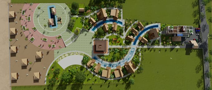 design a resort master plan,3d,rendering and animation