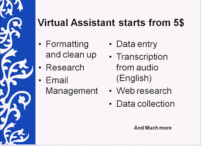 provide virtual assistant service