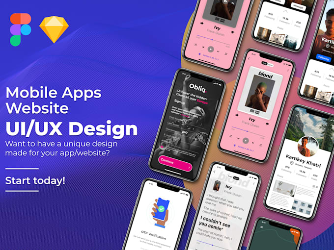 Design ui ux for your mobile app or website by Kartikeykhatri | Fiverr