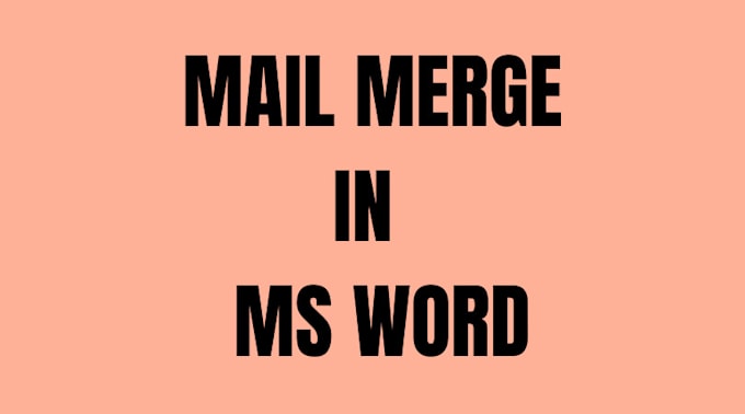 mail merge letters in ms word