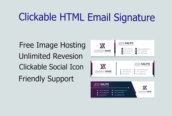create clickable HTML email signature and template