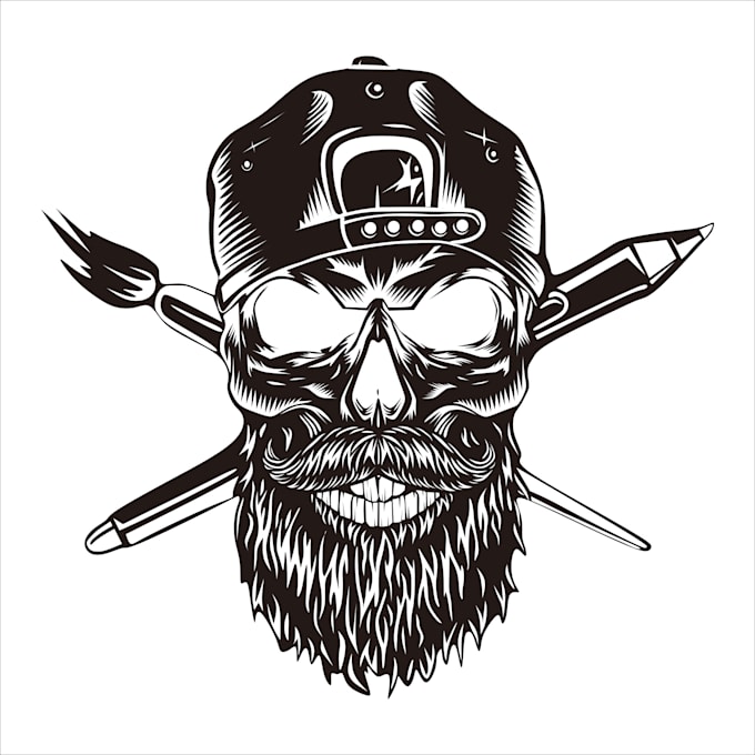 draw skull illustration for commercial use