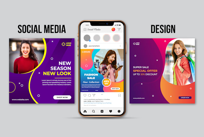 design social media posts, ads, ig stories