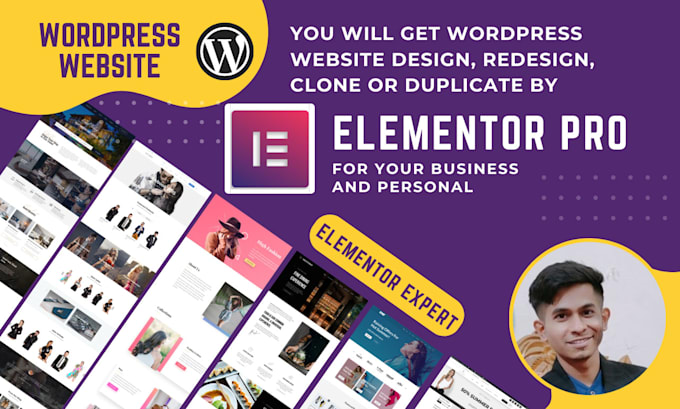 design redesign clone wordpress website using elementor pro