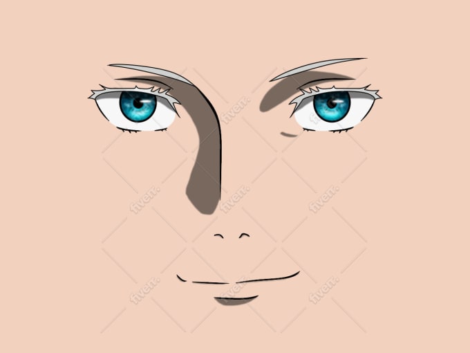 Happy anime face Manga style big green eyes little nose and kawaii mouth  Hand drawn vector illustration Isolated on white 8127300 Vector Art at  Vecteezy