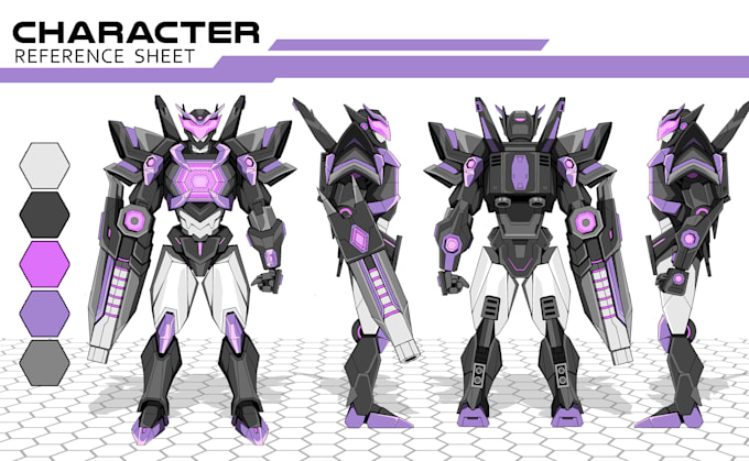 draw mecha and robot reference sheet gundam character design