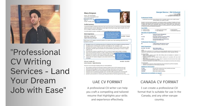 offer resume writing services, CV and cover letter