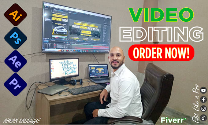 do video editing for youtube, tiktok and instagram reels