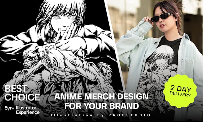 draw anime manga illustration design for tshirt and apparel
