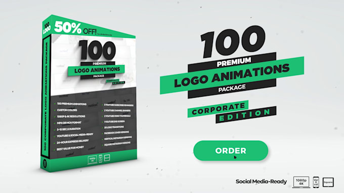 make 100 clean and simple premium logo animation intros