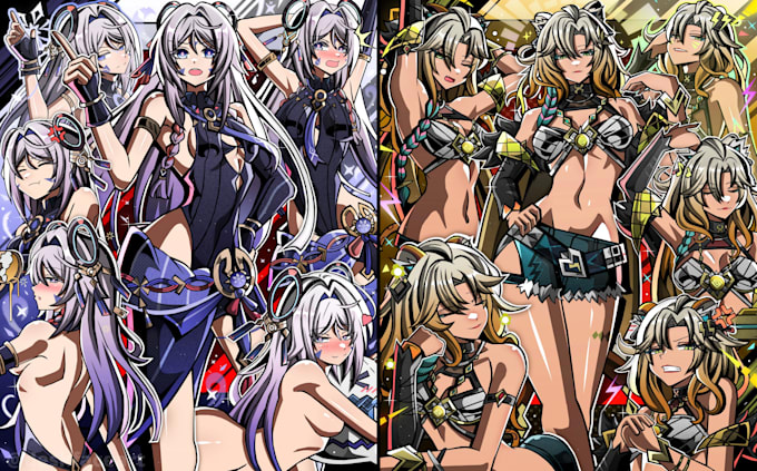 draw nsfw,sfw fanarts, anyone in cool cell shaded anime fast