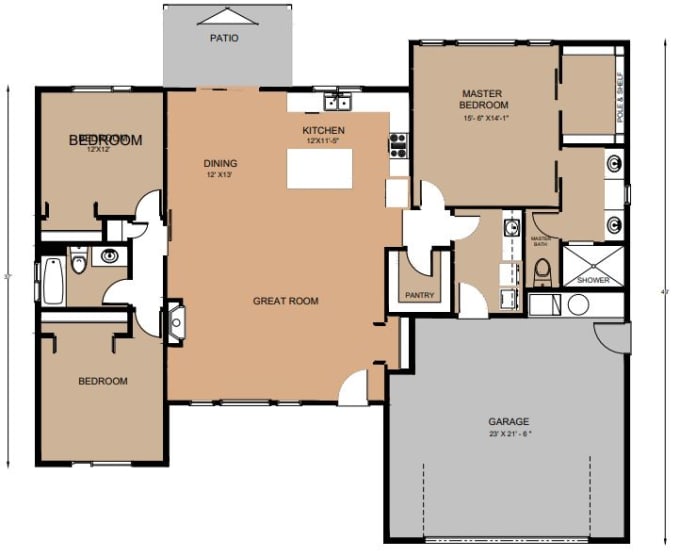 Colorful 2d Floor Plan And Remodel Your, Original Floor Plans For My House