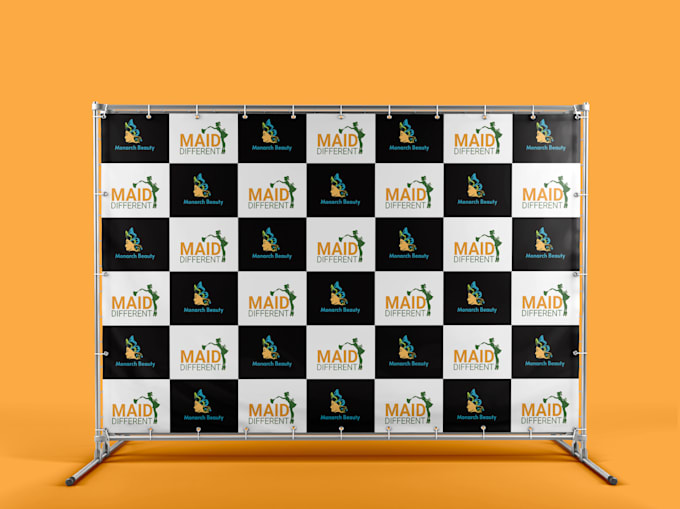 design a clean backdrop, step and repeat banner