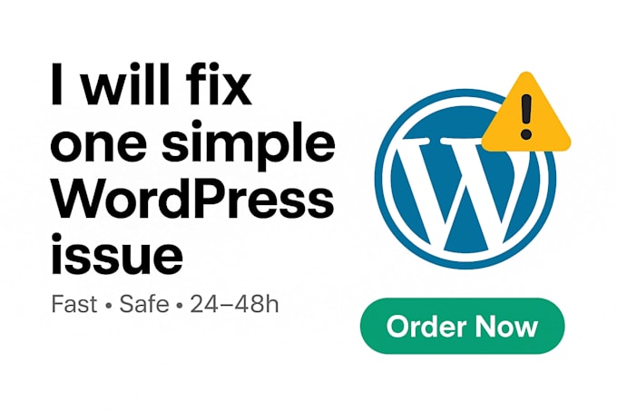 fix one simple wordpress issue fast