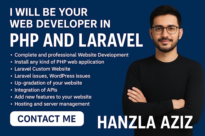 be your web developer in core php and laravel