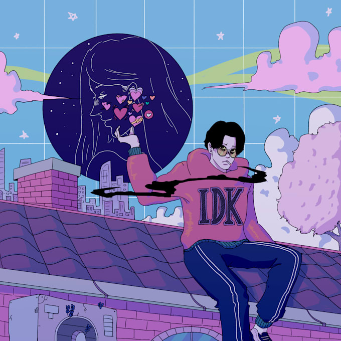 draw unique anime or cartoon album cover art