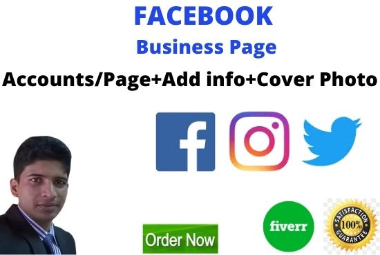 create fb business page, instagram, pinterest, twitter