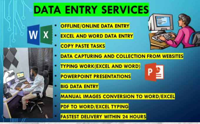 Do any type of online and offline data entry jobs and web research by Rolltech Fiverr