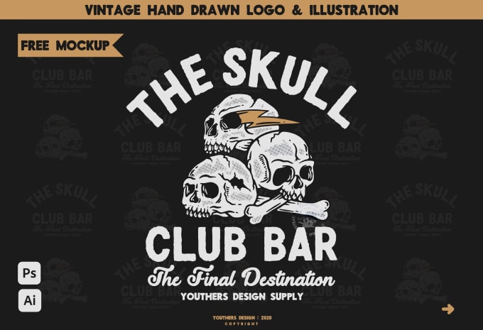 I will create awesome vintage hand drawn logo and illustration