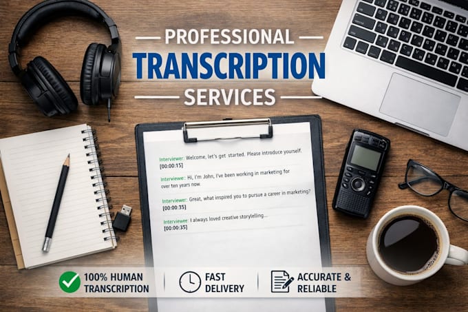 transcribe audio or video for english language