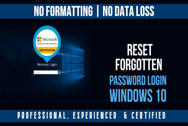 remove, reset forgotten computer password but no data loss