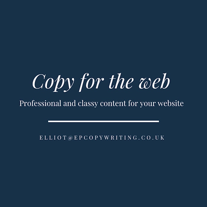 write or rewrite professional copy for your website