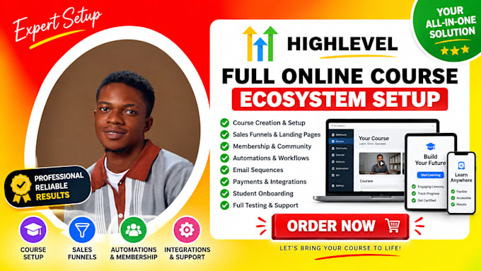 setup your complete online course system on gohighlevel