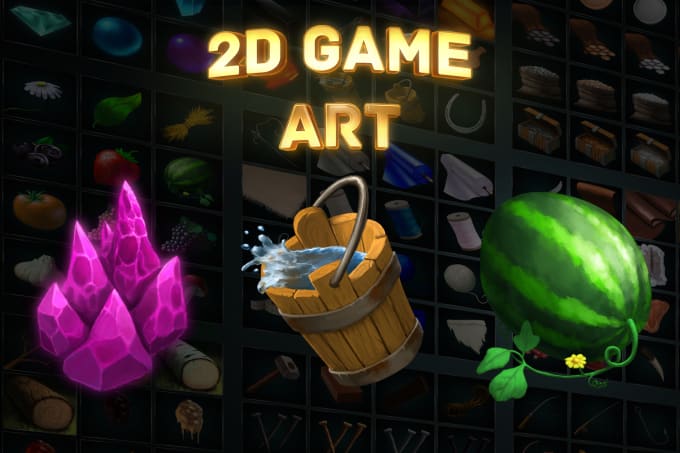 design custom 2d game icons, assets, sprites, maps, huds, and UI for your game