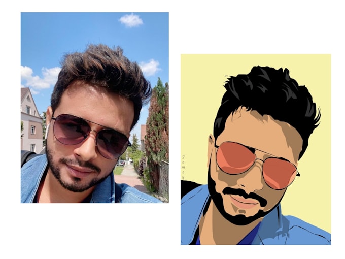create a digital art cartoon of your picture