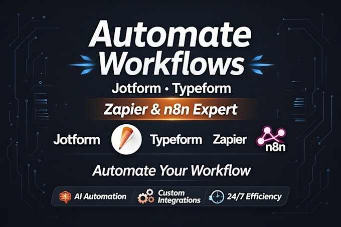 automate ai workflows using zapier, n8n with jotform, typeform