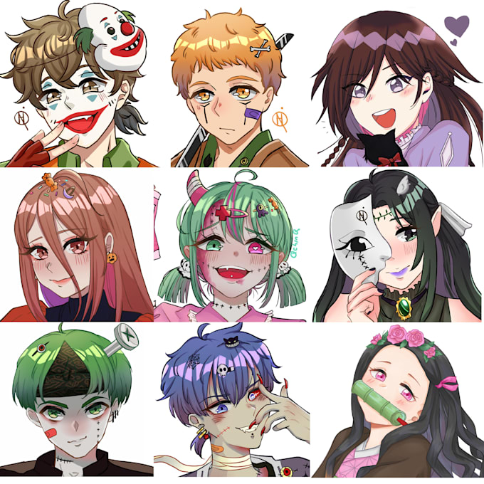 do cool headshot in anime for 1 day delivery