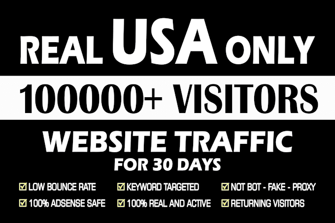 drive 100,000 USA web traffic for 30 days