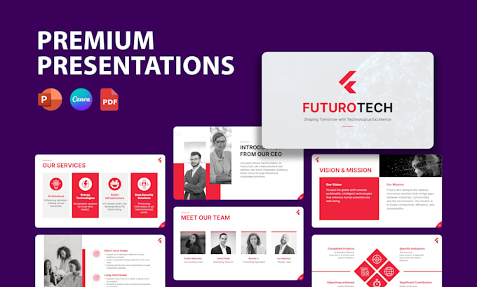design redesign powerpoint presentation, pitch deck with animation