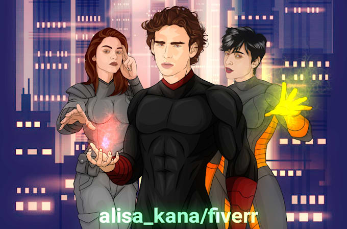 draw illustration caricature superhero from your potrait