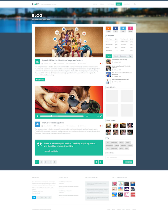 create a blog website with cool front look