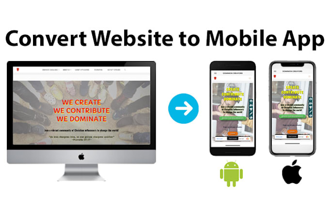 convert your website into andriod and ios apps