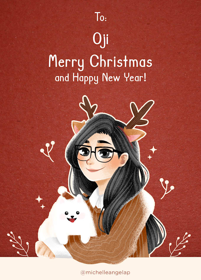 draw custom personalized christmas holidays greeting card gift